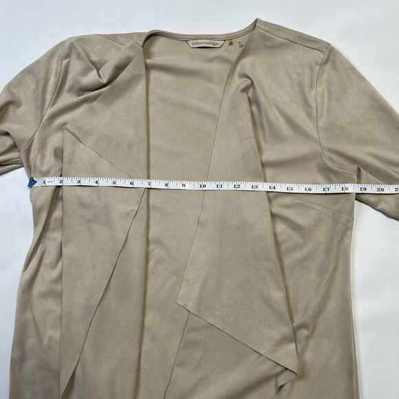 Soft Surroundings Ultra Soft Open Front Waterfall Cardigan Faux Suede Wrap Small - Picture 7 of 10